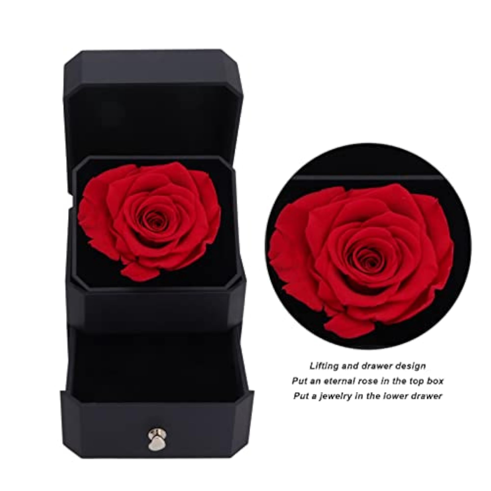 Red Rose Box with Soft Flocking for Girlfriend